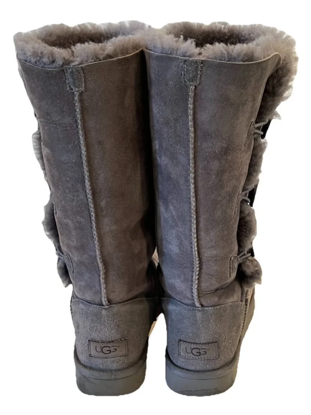 UGG Classic Gray Bailey 3 Button Triplet II Suede Winter Tall Boots